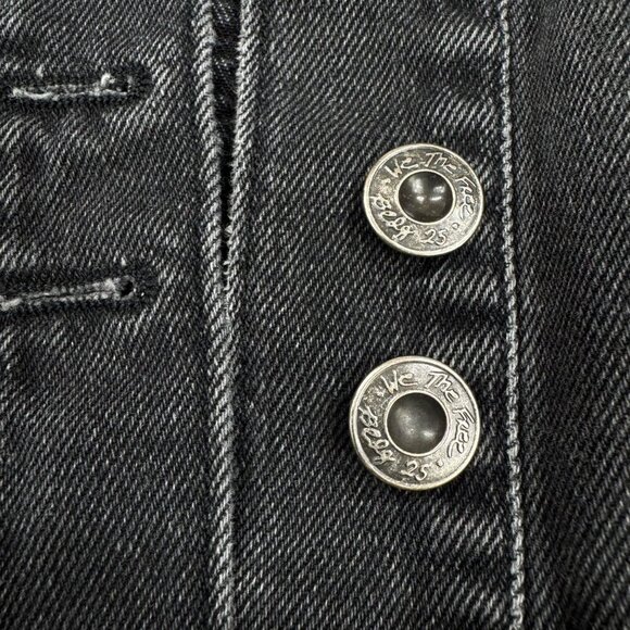 Free People Moonchild Denim Shirt Jacket Distressed Size XS Oversized Moondust - Picture 11 of 14